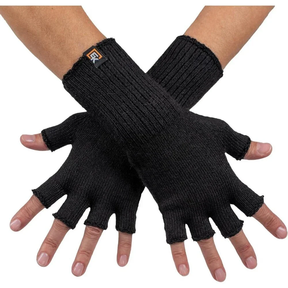 Women's Black Super Soft Baby Alpaca Revolutionary Knitting Fingerless Gloves